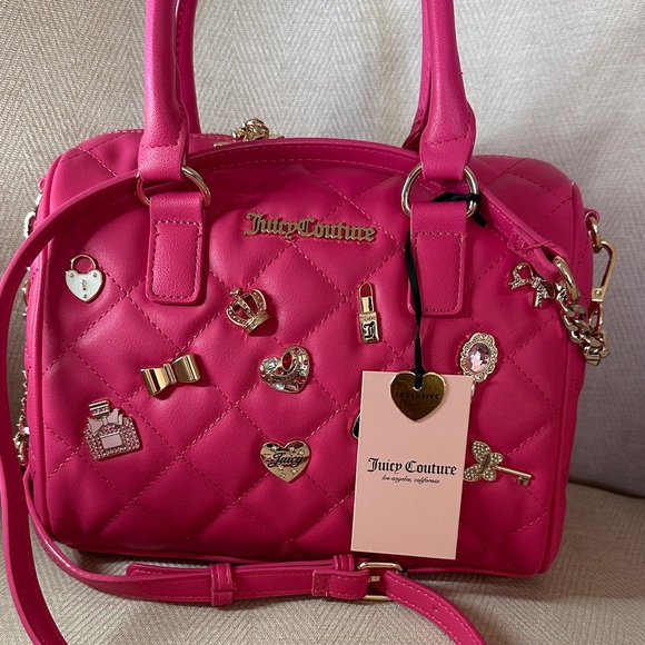 Juicy Couture Fuchsia Quilted Satchel - Picture 2 of 11